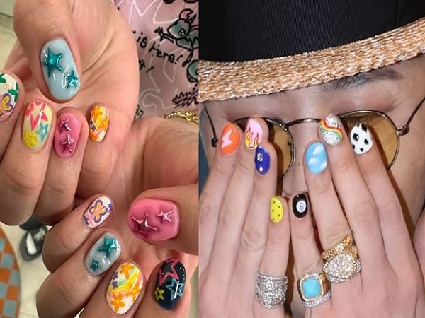 Xu hướng làm nail phong cách “mỗi móng một kiểu” – Cá tính và phá cách