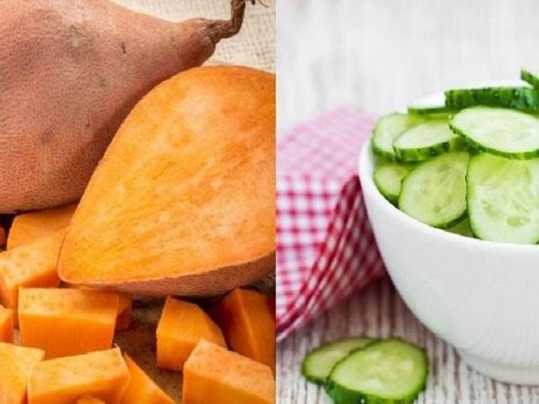 Thành phần dinh dưỡng của khoai lang và dưa chuột
